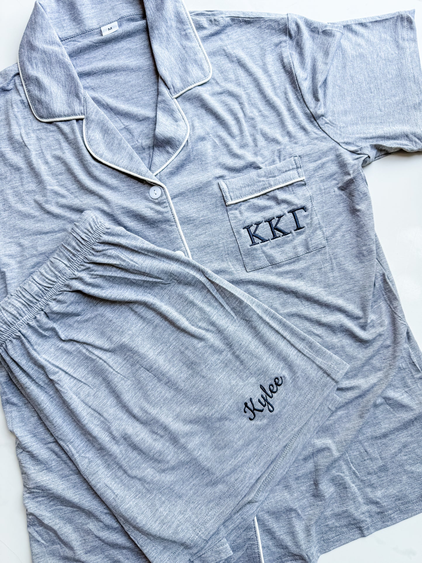 Piped Pajama Set β Short Sleeve + Shorts