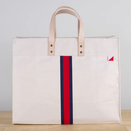 Striped Box Tote