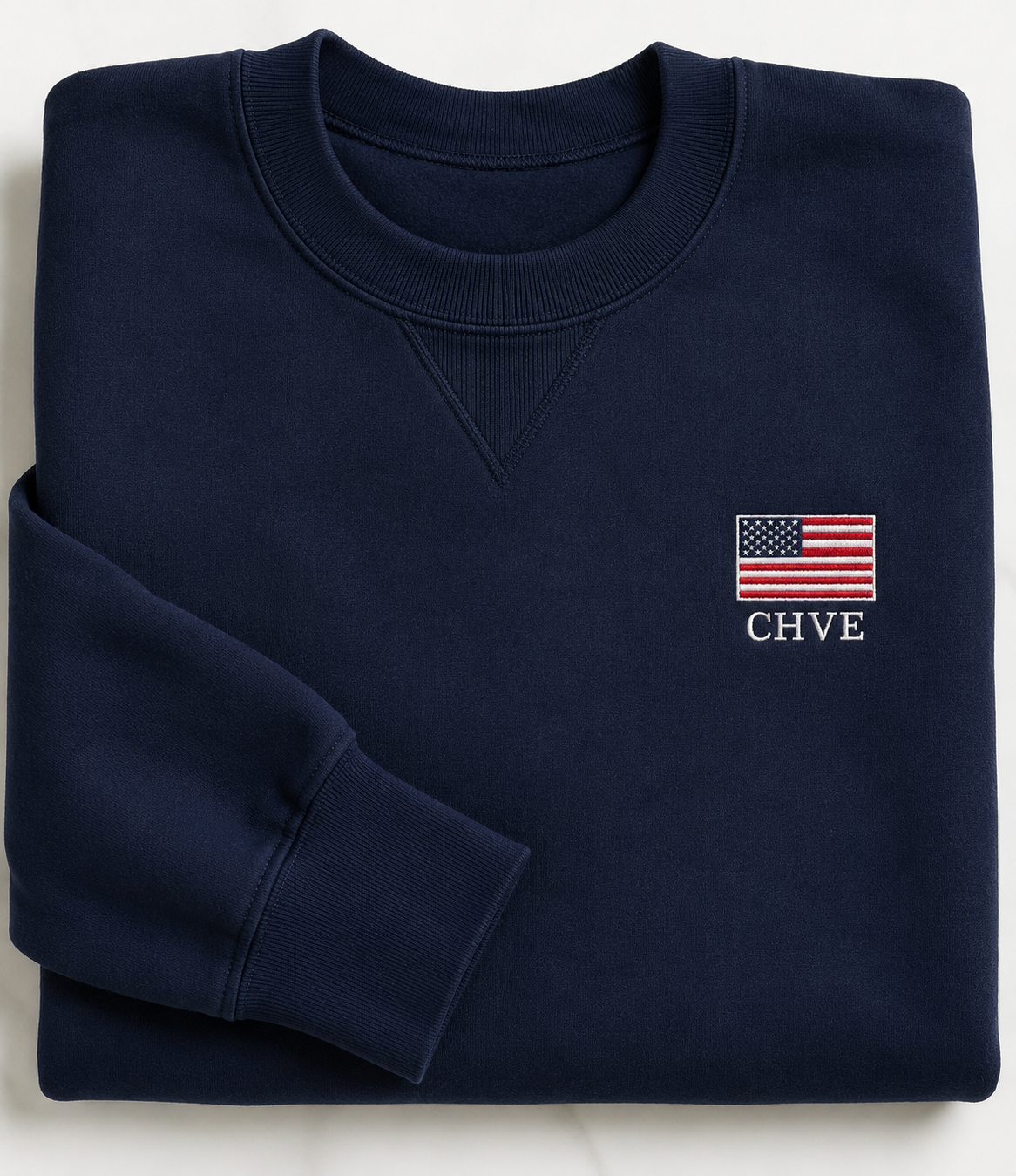 CHVE Adult American Flag Sweatshirt