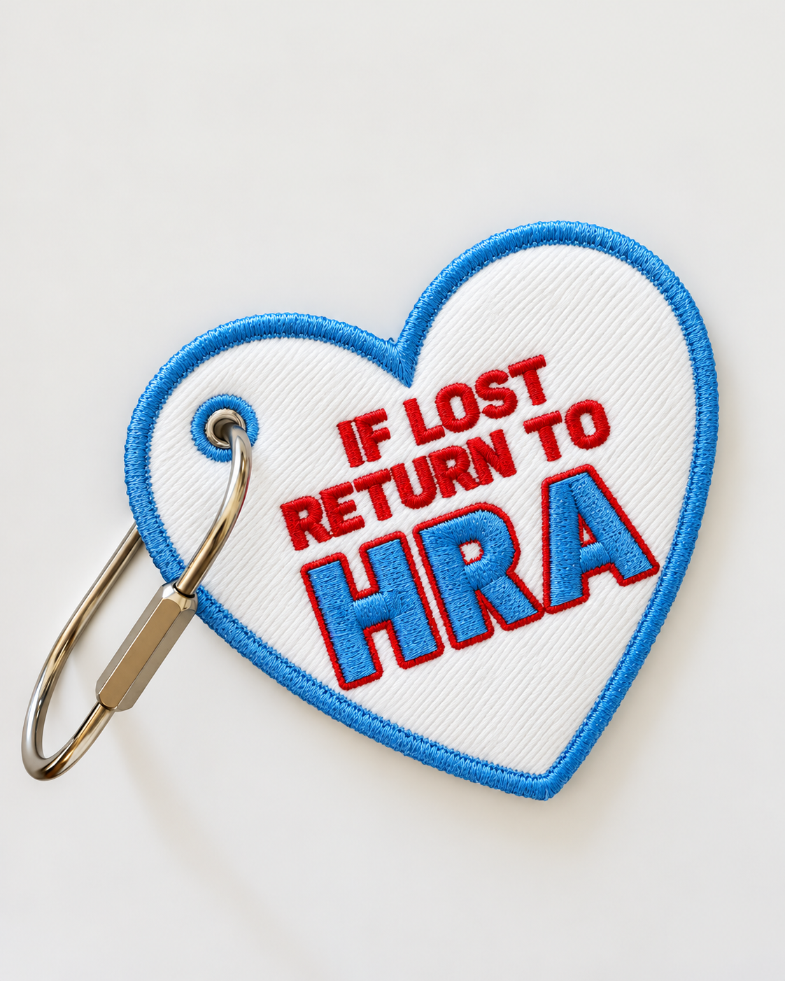HRA Embroidered Heart Bag Tag