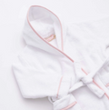 Terry Bathrobe -White + Pink