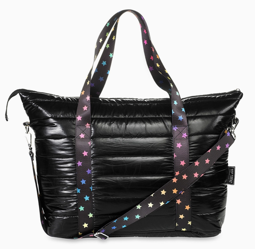 Puffer Tote Bag - Decorative Straps