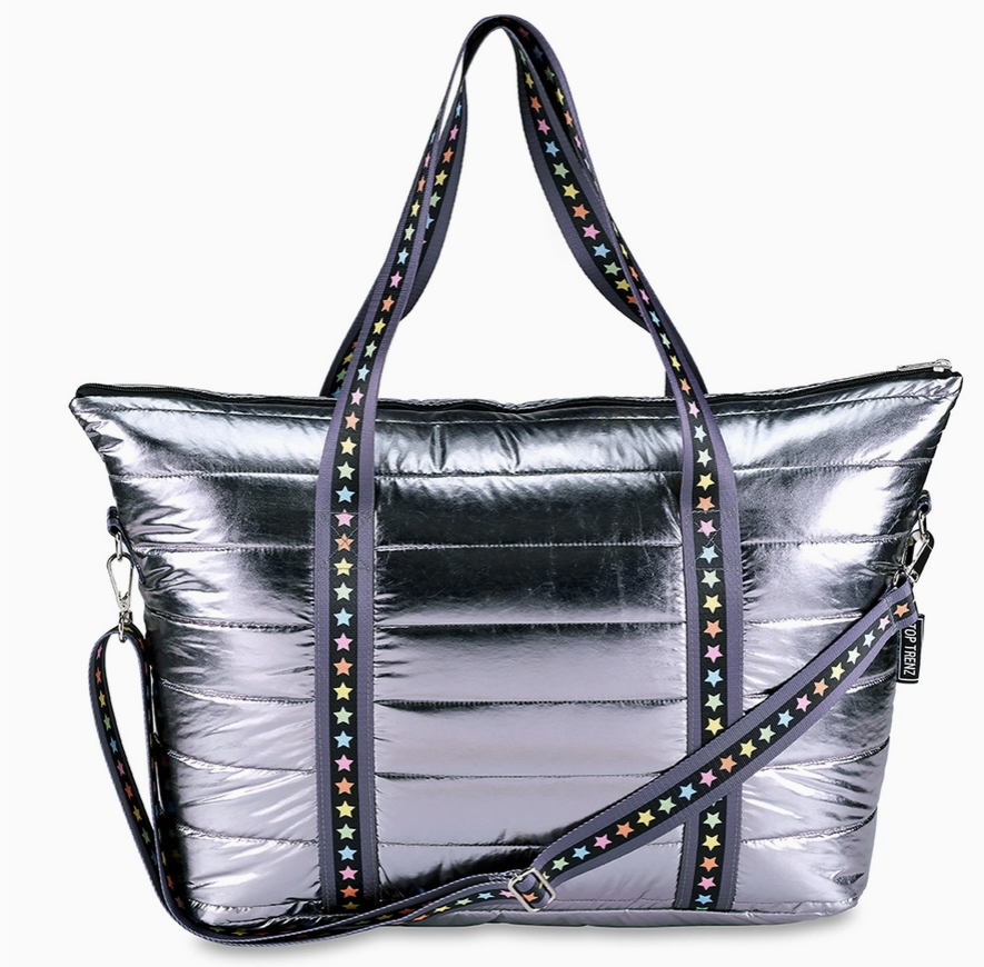 Puffer Tote Bag - Decorative Straps