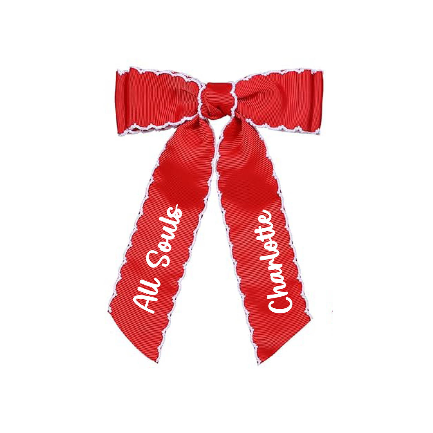 All Souls Red Scalloped Hair Bow
