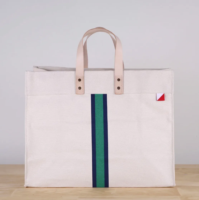 Striped Box Tote