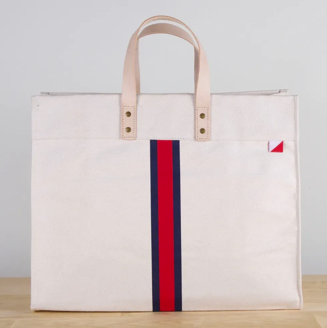 Striped Box Tote